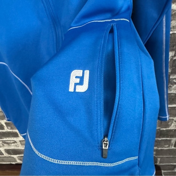 NWT Footjoy Double Layer Jersey Full Zip Hoody sweater Royal blue - Picture 9 of 13
